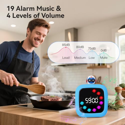 Digital Visual Timer for Kids (Robot Doll-dark Blue)