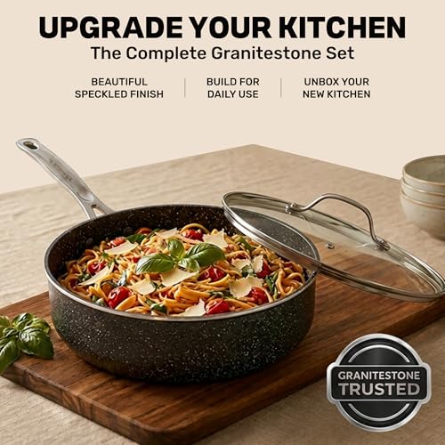 20 Pc Complete Pots and Pans Set Non Stick Cookware Set with Saute Pan