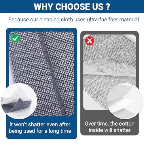 Non Scratch Wire Dishcloth (10pcs Three-layer [Middle Clip Rag] / 7.08x8.86-10Pack)