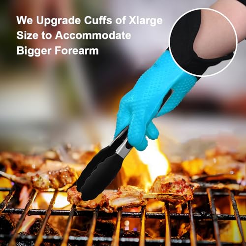 BBQ Gloves Heat Resistant Oven Mitts (2 Count)