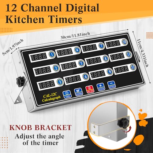 3 Pack 12 Channel Kitchen Timers for Cooking (12 Channel)