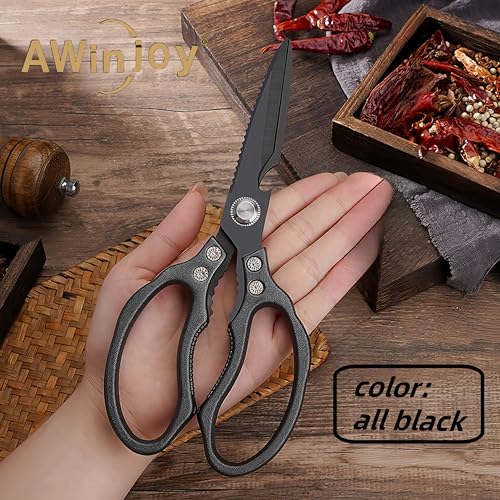 Heavy Duty Sharp Kitchen Scissors (All Black)