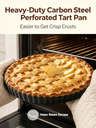 10 Inch Perforated Quiche Pan for Crispy Crust. Removable Bottom (10.2*1.2IN)