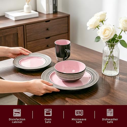 16 Piece Dinnerware Set (Rose / Service for 4 - 16pc Set)