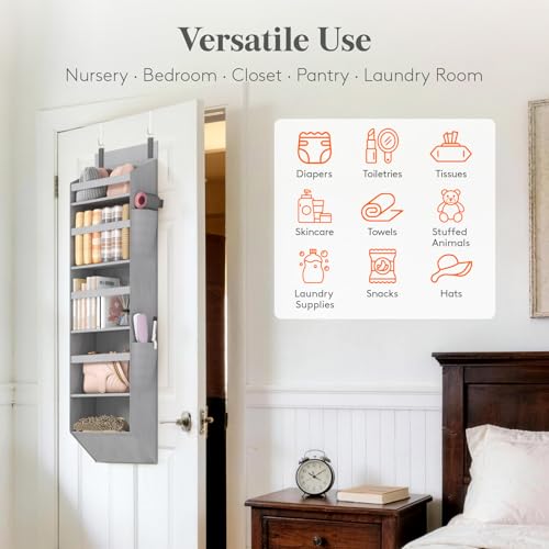 1 Pack Over the Door Organizer (Gray / 5 section)