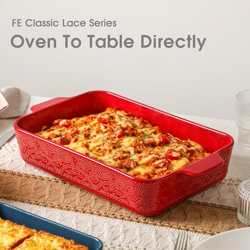 Ceramic Baking Dish Set of 3 (Christmas Red)