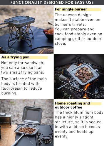 Sandwich Maker Hot Sand Single Burner Gas Fire Open Fire Compact Aluminum TT (Silver w/ bag)