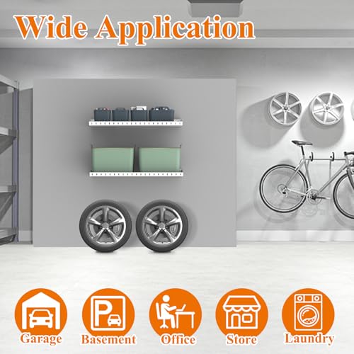 12 x 24 Inch Garage Wall Shelves (White)