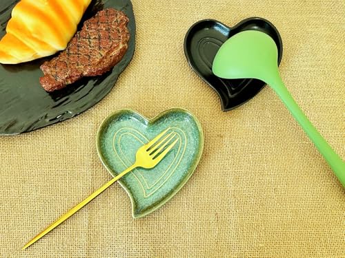 Ceramic Spoon Rest for Stove Top (Retro Jade Green)