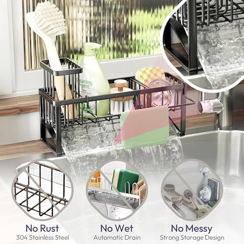 Sponge Holder for Kitchen Sink (Black)