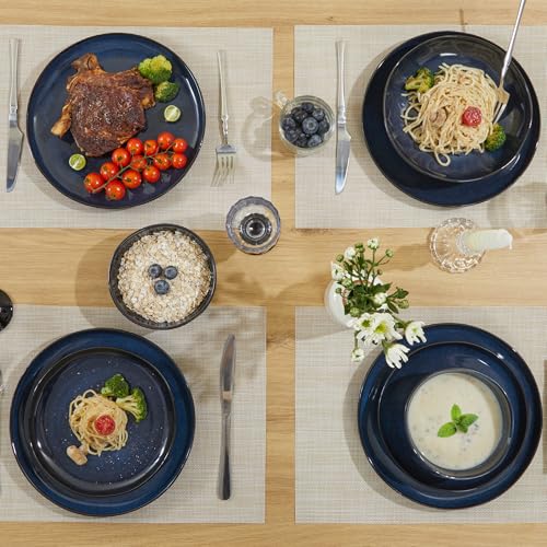 Stoneware Dinnerware Sets for 4 (Starry Blue / Set (12pcs))