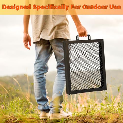 Foldable Rectangular Heavy‑Duty Steel Fire Pit Cooking Grate (36 inch)