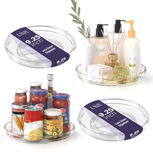 4 Pack 9.25in Lazy Susan Organizer (Clear 9.25in / 4 Pack)