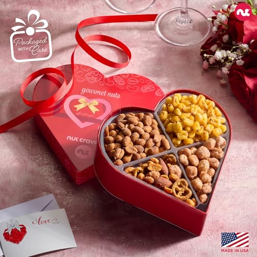 Mixed Nuts Heart Shaped Gift Basket