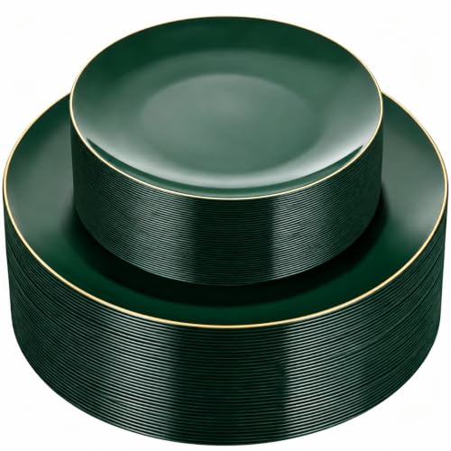 60PCS Green Plastic Plates (Green / 60 PCS)