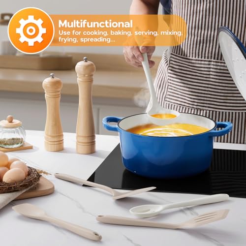 Kitchen Utensils Set (2 Mixed Color (Khaki/ White))