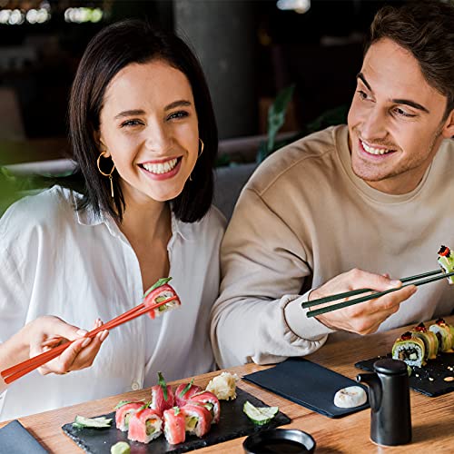 Chopsticks GLAMFIELDS 5 Pairs Premium Reusable Multicolour Chopsticks for Sushi Japanese Matte Anti (Multicolor)