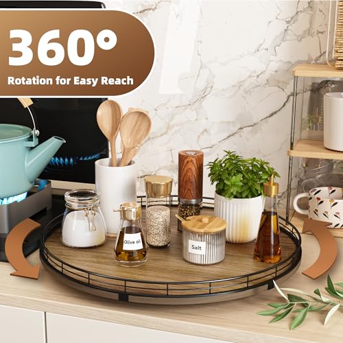 Acacia Wood 18" Lazy Susan Turntable Organizer for Table Top