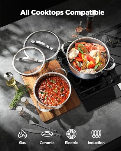 Pots and Pans Set Hybrid Stainless Steel (17 PC)