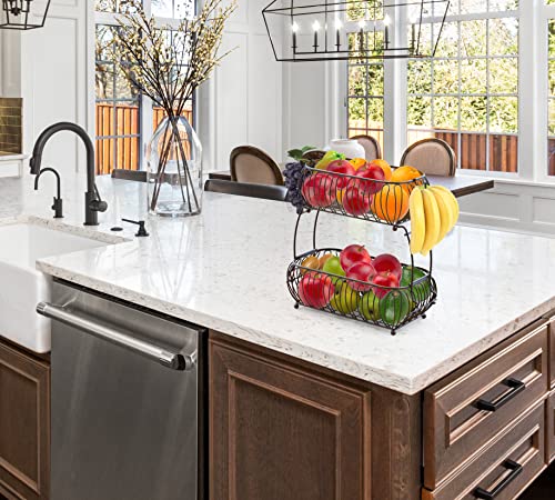 2 Tier Countertop Oblate Fruit Basket Holder (Modern Pack of 24)