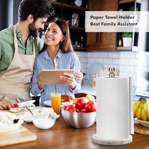 Paper Towel Holder Countertop with Heavy Marble Base