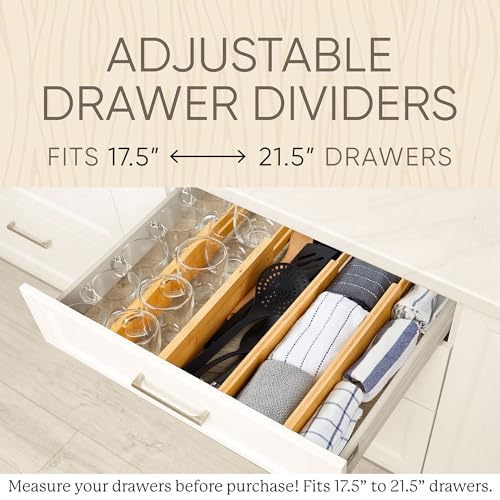 Expandable Bamboo Drawer Dividers (17.5" - 21.5" (Large Size))