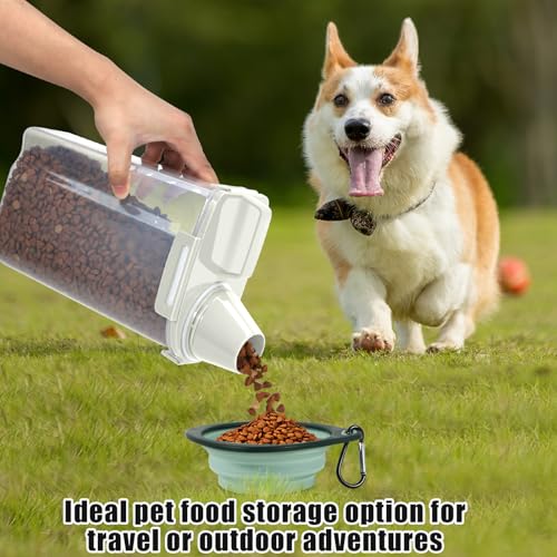 2 Pack 3 Lbs Pet Dog Cat Bird Seed Food Storage Containers for Travel Beige (Beige-3L 2Pack)