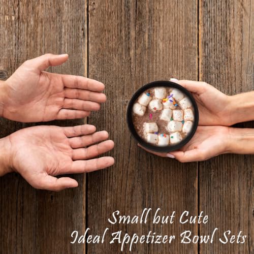 Mini Wheat Straw Bowls Set of 8 (10 oz / Black & Gray)