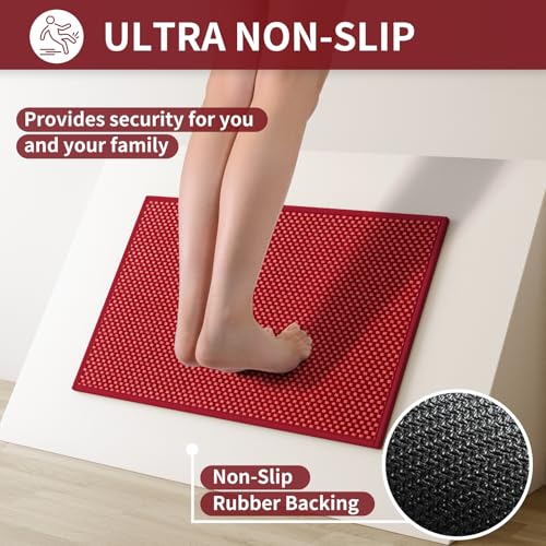 Kitchen Rugs Kitchen Mats for Floor Non Slip Washable Red 17"x30" (Red / 17"x30")