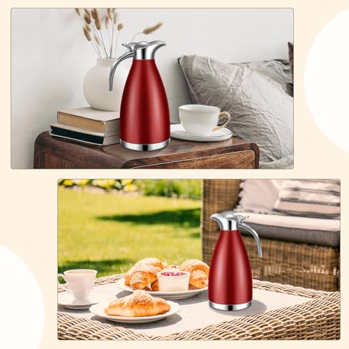 2 Pcs 68oz Thermal Coffee Carafe for Keeping Hot (Red)