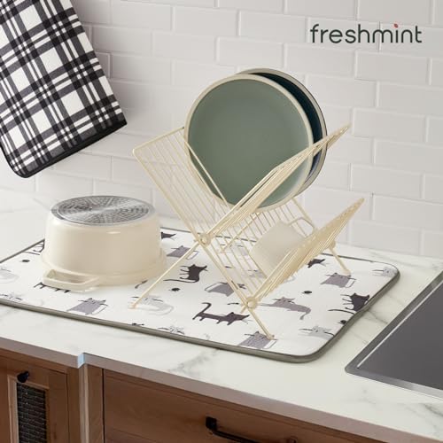 Dish Drying Mats 2 Pack (18''X24'' / Black & White Cats)
