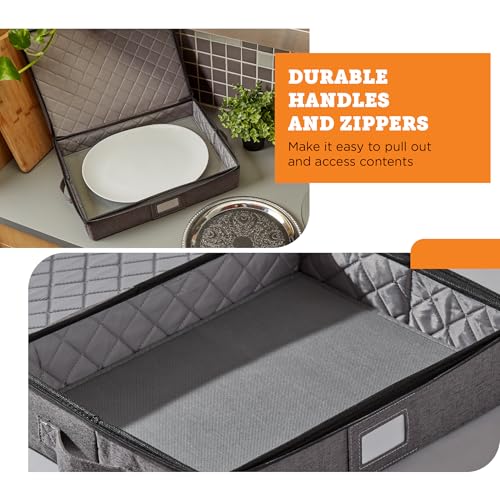 Hard Shell Platter Storage Container (Gray / 1 Piece Hard Shell Platter Storage Case)