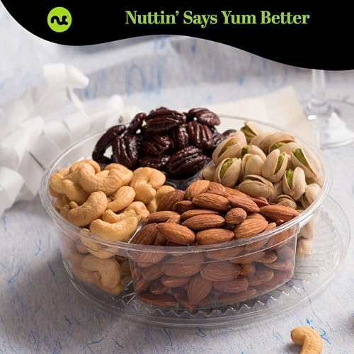 Mixed Nuts Gift Basket (3. Classic Red Ribbon - (4 Piece Assortment))