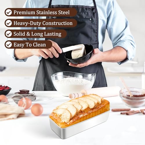 Loaf Pan 12 x 5 Inch Stainless Steel Loaf Pans for Baking Bread