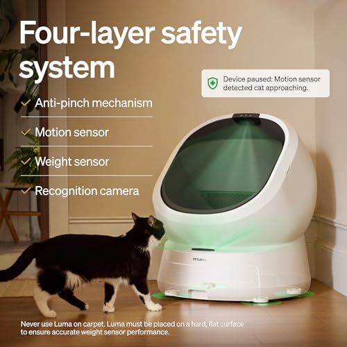 Automatic Litter Box with AI (White / Luma Litter Box + 40 Count Litter Liners)