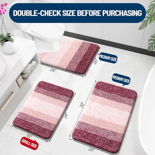 Luxury Toilet Rugs U (24" X 20" Contour Rug / Red)