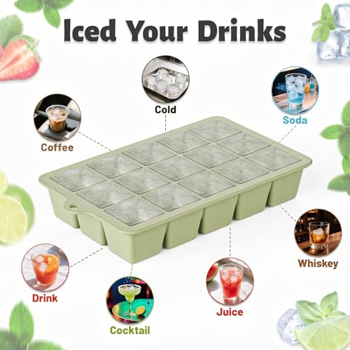 Silicone Ice Cube Tray 2 Pack (Green / Ice Cube Tray 2 Pack)