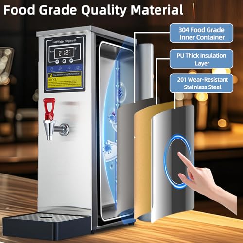 Hot Water Dispenser Commercial Water Boiler Countertop Hot Water Machine Stainless Steel Step (Silver 25Liter/H)