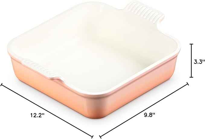 Le Creuset Stoneware Heritage Square Dish, 3 qt. (9"), Peche