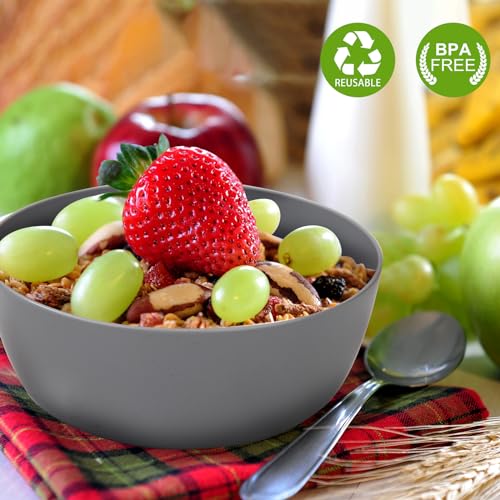 EI 8pcs Wheat Straw Bowls (Dark Grey Wheat Straw Bowls)