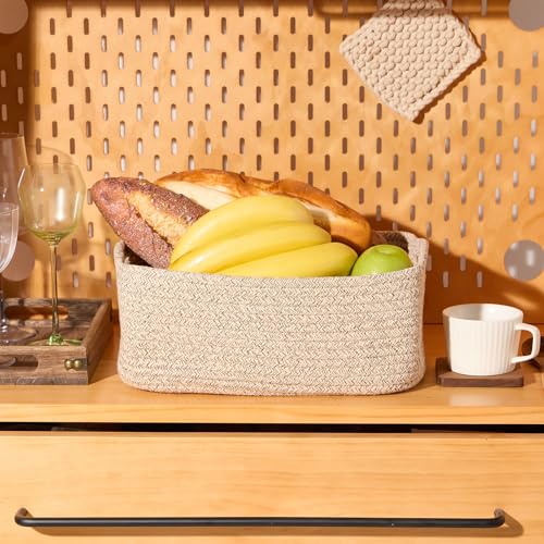 Small Storage Baskets for Organizing (4pcs-L13xW8.5xH5.1" / Brown)