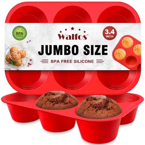 Silicone Texas Muffin Pan Set (2 Pcs: 6 Cups, Jumbo)