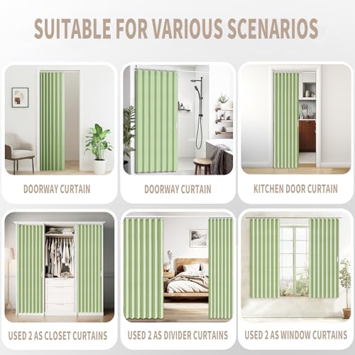 Curtain for Closet Without Door (Green / 52"W x 78"L (Pack of 1))