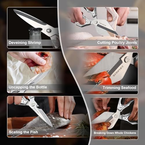 Kitchen Scissors Set for Food with Sharp Bone (Dark Gray)