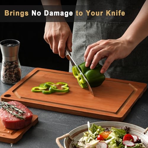 4 Pieces Extra Large Wooden Cutting Boards Set (Brown / S+M+L+XL)