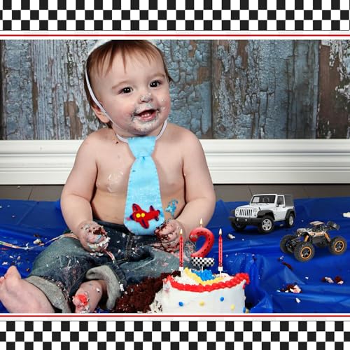 13PCS Racing Car Theme Birthday Candle Set with Checkered Flag Design (13 Count)