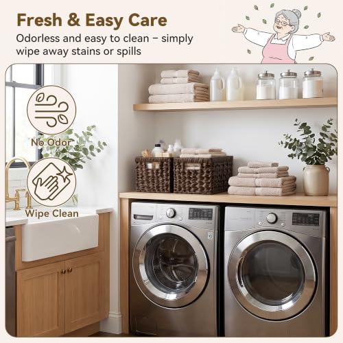 Wicker Storage Baskets for Shelves (Brown / 13"L x 8¼"W x 7"H)
