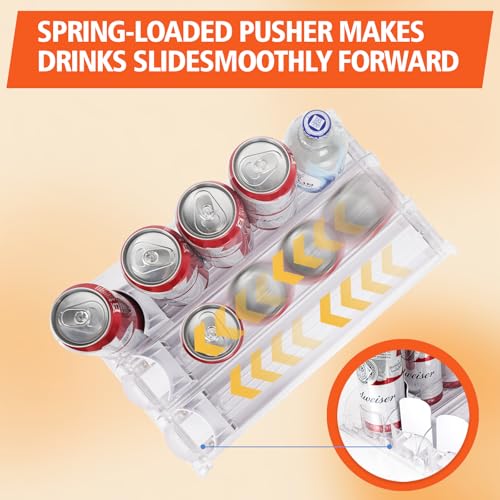 Stackable Soda Can Organizer for Refrigerator (4 Row)