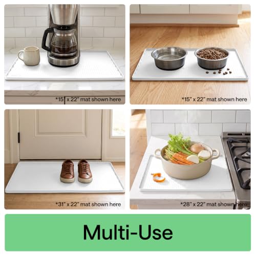 Waterproof Silicone Under Sink Mat (White / 28"w X 22"l)