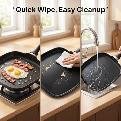 10 Inch Square Griddle Pan (Black / 10" Grill Square Pan)